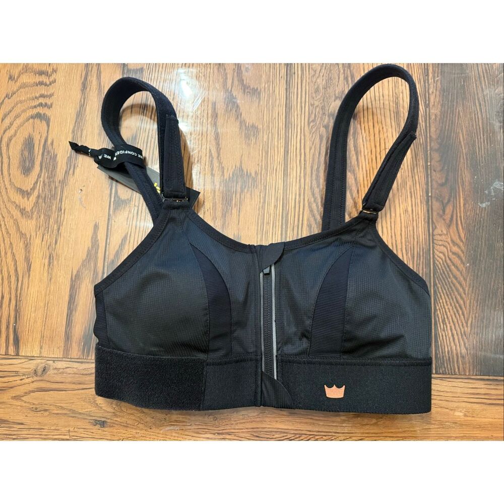 Shefit Black High Impact Front Close Adjustable Ultimate Sports Bra Small NWT